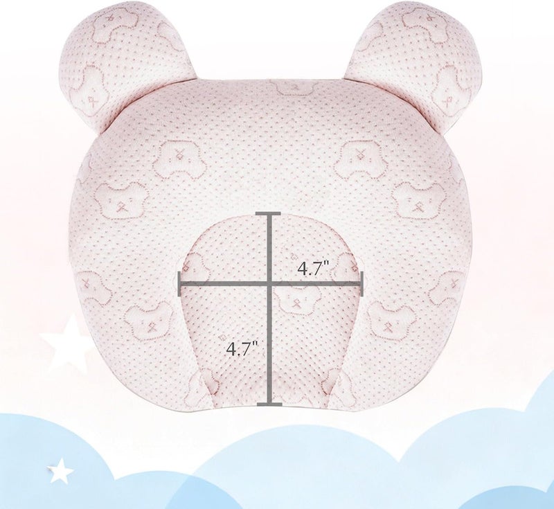 Foileon Portable Baby Pillow, Adjustable Cute Cartoon Bear Soft and Cozy Pillow, Ergonomic Design Soft Hypoallergenic Pillows for Newborn Babies Sleeping Prevent Flat Head - Image 4